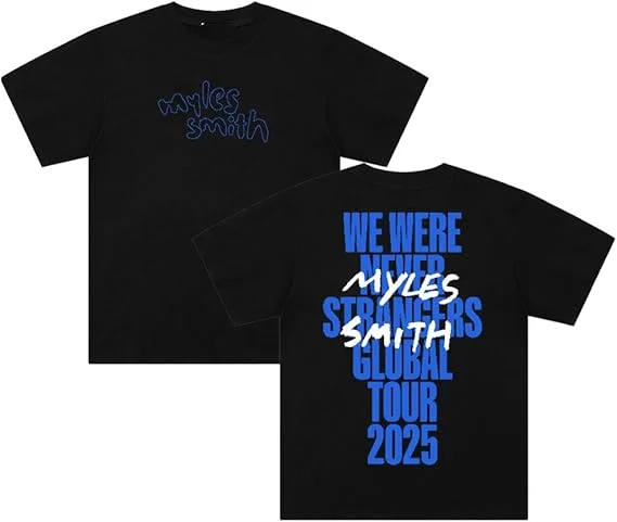 Myles Smith We were Never Strangers World Tour 2025 T-Shirt Short Sleeve Cotton Tee Women Men Streetwear Tops