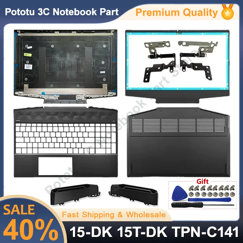 

For Pavilion 15-DK 15T-DK TPN-C141 NEW Laptop Case LCD Back Top Cover Front Bezel Hinges Palmrest Bottom Case Green L56914-001