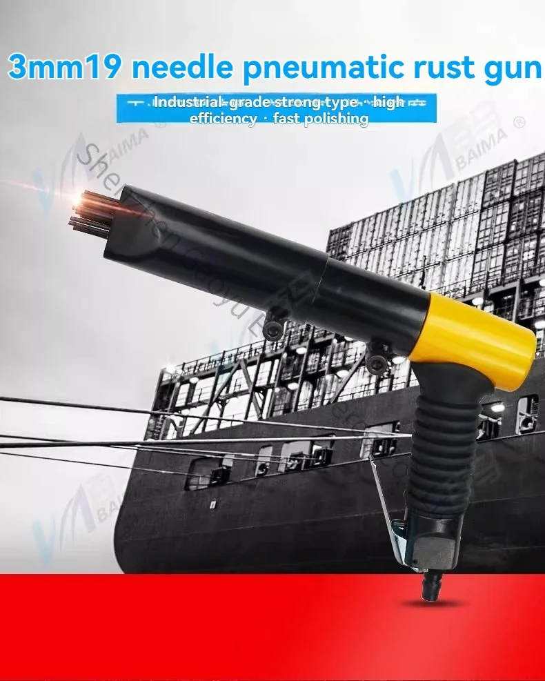 19-Needle Pneumatic Descaling Tool (Straight/Pistol Grip) – Weld Slag Removal & Grinding Scaler