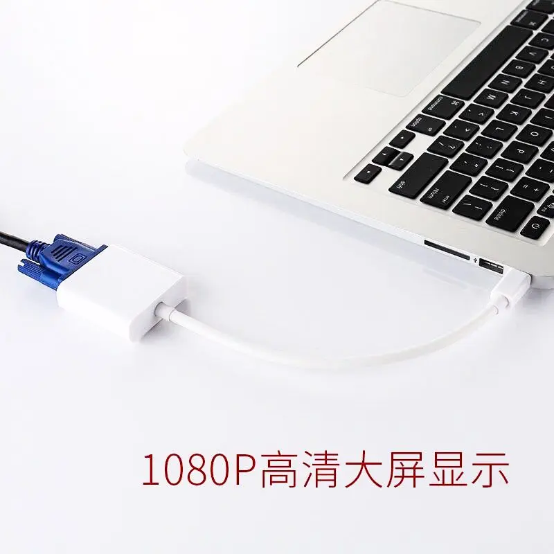Cable adaptador Mini DP a VGA HD; Convertidor MiniDP a VGA para computadora Apple para monitorear