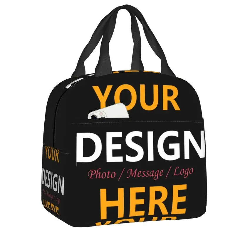 Custom Custom Your Design Here Insulated Lunch Bags for Picnic Personalized Customized Logo Portable Thermal Cooler Bento Box