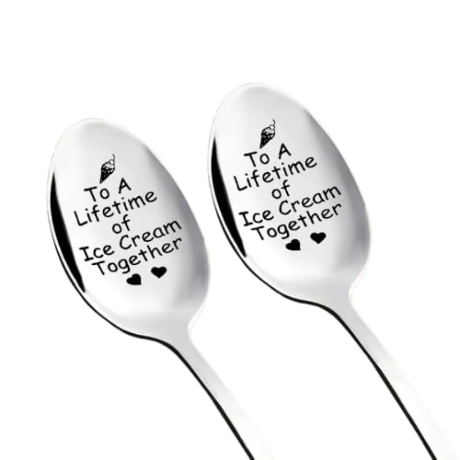 

Wedding Engagement Gifts for Couples Ice Cream Spoons for Boyfriend Girlfriend Valentines Day Gifts for Men Ice Cream Lovers Ch