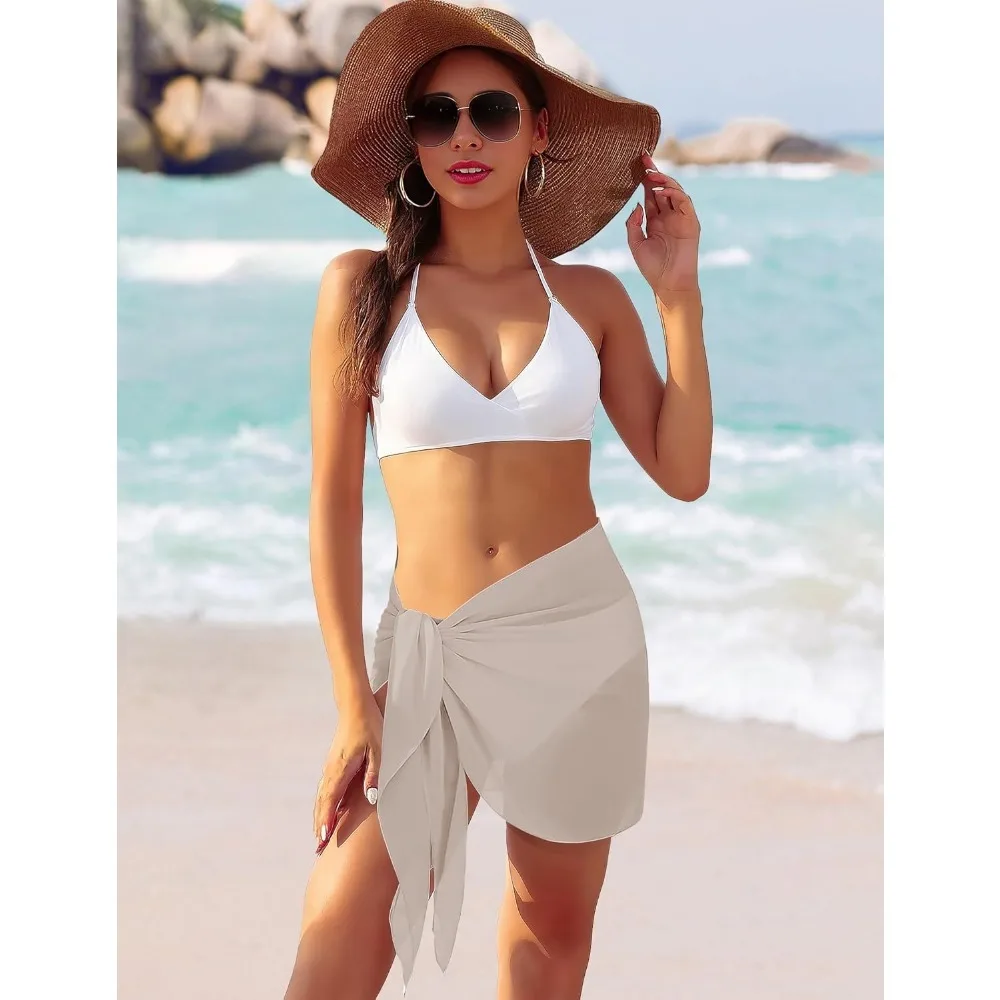 Sarong Wraps for Women, Beach Cover Ups for Women, Chiffon Sarong Swimsuit Coverup for Pool, Summer Wear