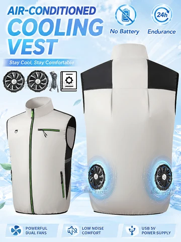 Colete Refrigerado 2026: Ventilador Portátil para Resfriamento, Roupa com Ar-Condicionado, 13 Horas de Resfriamento para Trabalho em Altas Temperaturas, Pesca e Caminhada