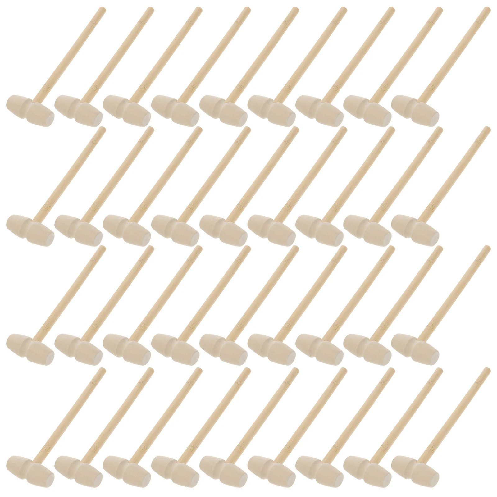 36 Pcs Wooden Hammer Parent-child Interactive Toy Cracking Hammers Toys Percussion Star Cake Hitting Tool Kids