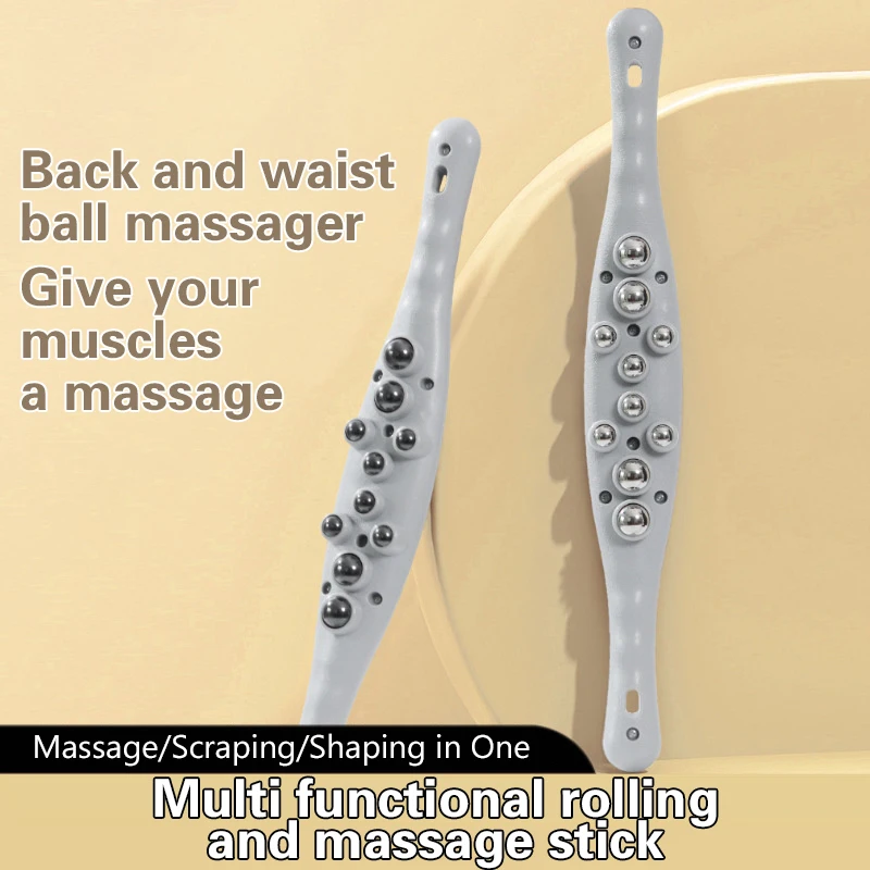 Massage Roller Stick Whole Body Meridian Massage Blood Dredging Therapy Magnetic Bead Steel Bead Roller Stick