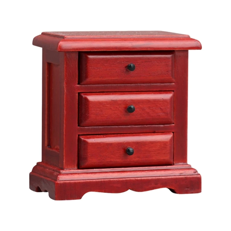 Gabinete miniatura com 3 gavetas funcionais Modelo Feliz para coletores casas bonecas e entusiastas do