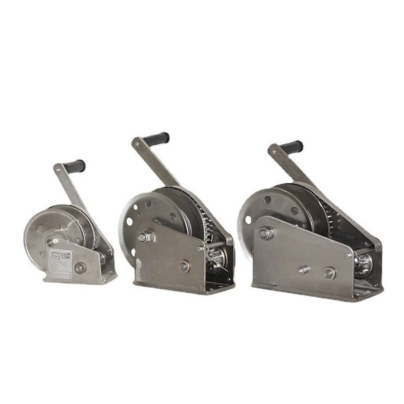 

304 stainless steel hand winch, self-braking manual winch hand winch tractor 1200 lb small crane