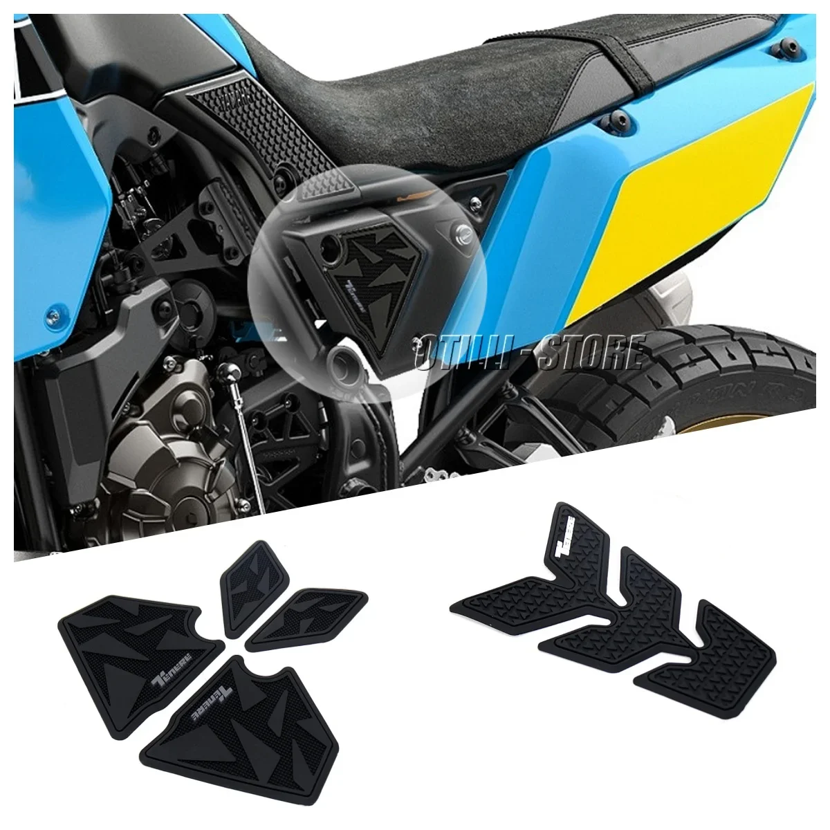 

Motorcycle Rubber Fuel Tank Pad Anti-slip Gas Tankpad Sticker For Yamaha TENERE700 Tenere 700 World Raid 2022 Side Decals Guard