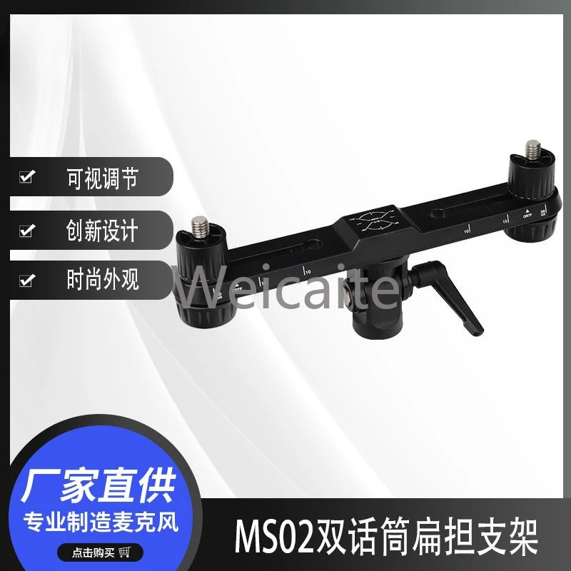 

MS02 Stereo Recording Dual Microphone Pole Stand Microphone with Scale Stand