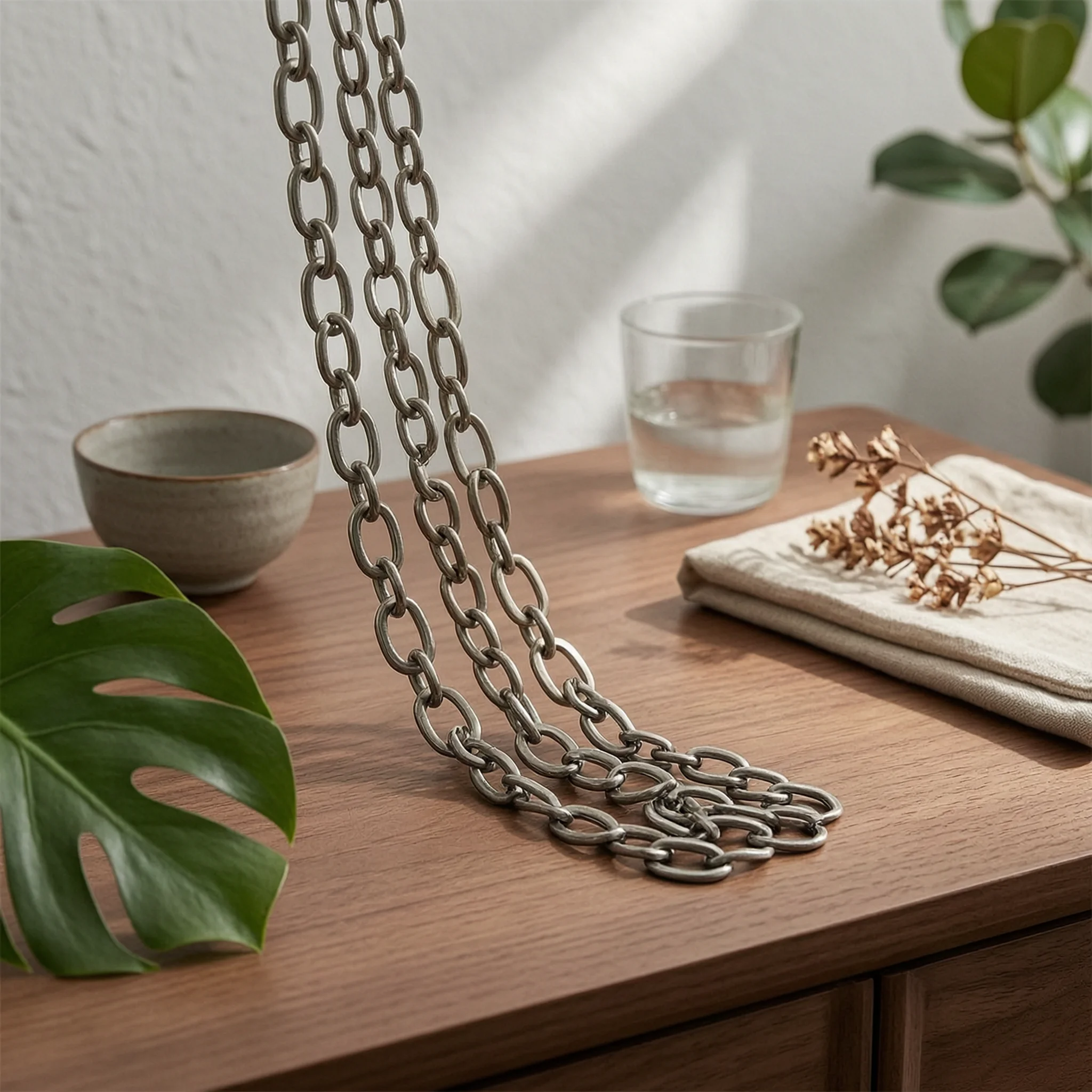 Rain Chain with Oval Links Long-Lasting Aluminum Rain Chain Hardware Stylish Modern for Homeowners, Gutters, Eaves