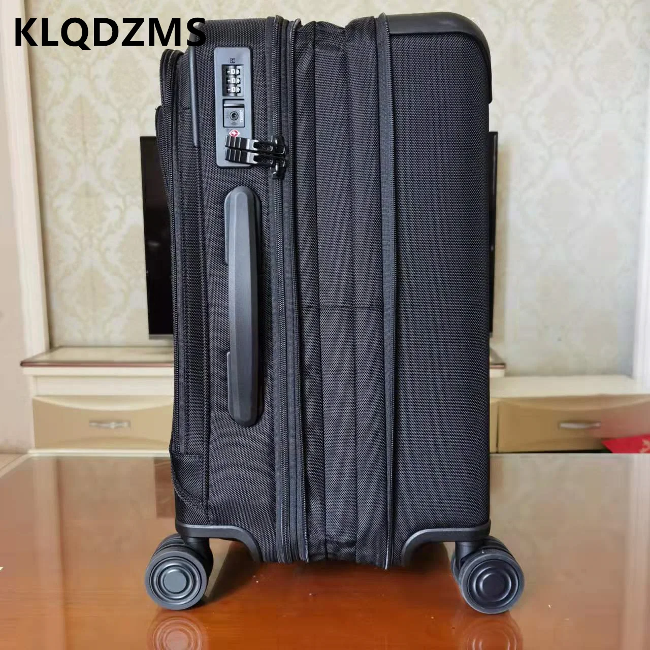 Klqdzms Nylon Koffer 20 Inch Hoogwaardige Uitbreidbare Rits Instapdoos Waterdichte Trolley Case Heren Handbagage Reisbagage