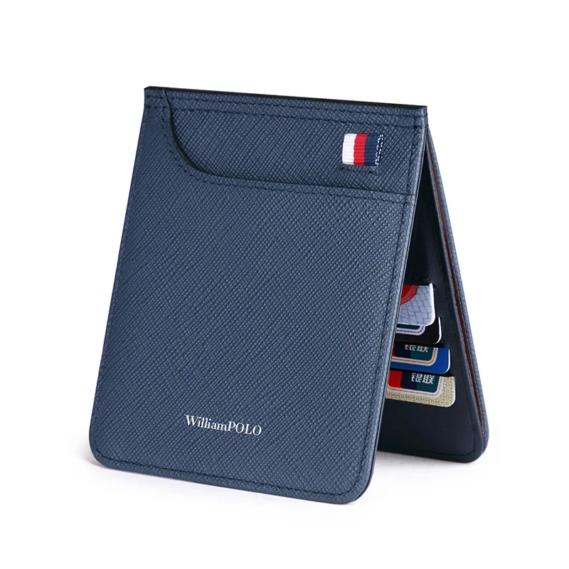 WILLIAMPOLO Luxury Brand Men's Wallets Thin Male Wallet Card Holder Cowskin Soft Mini Purses New Design Men Short Slim Wallet