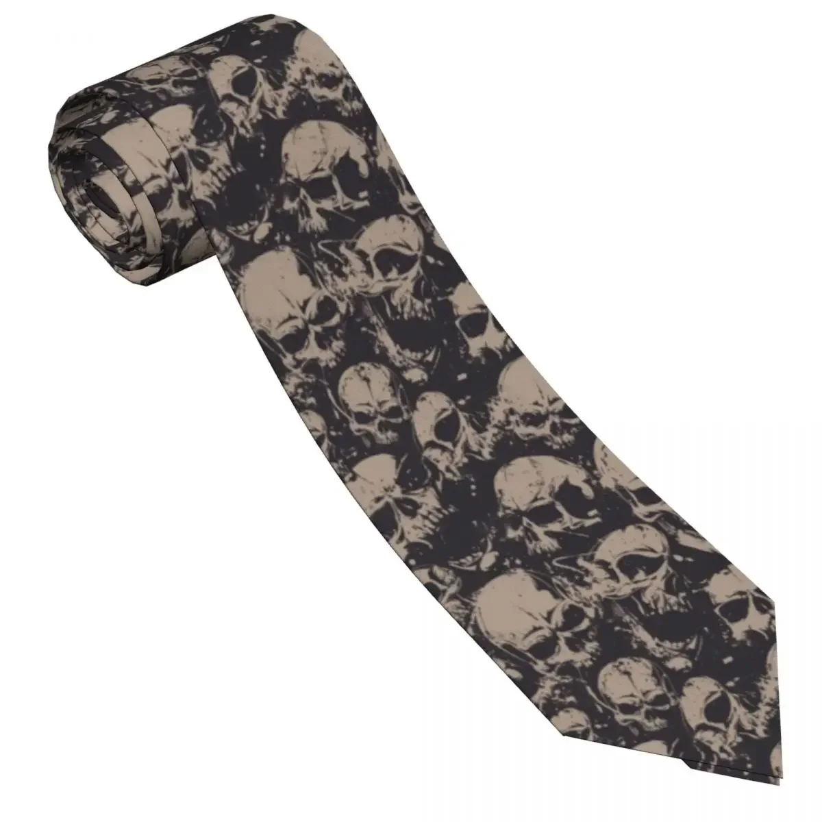 Corbata de calaveras Grunge delgada para hombres, punta de flecha informal, accesorios para hombres, corbata Formal de fiesta, simplicidad