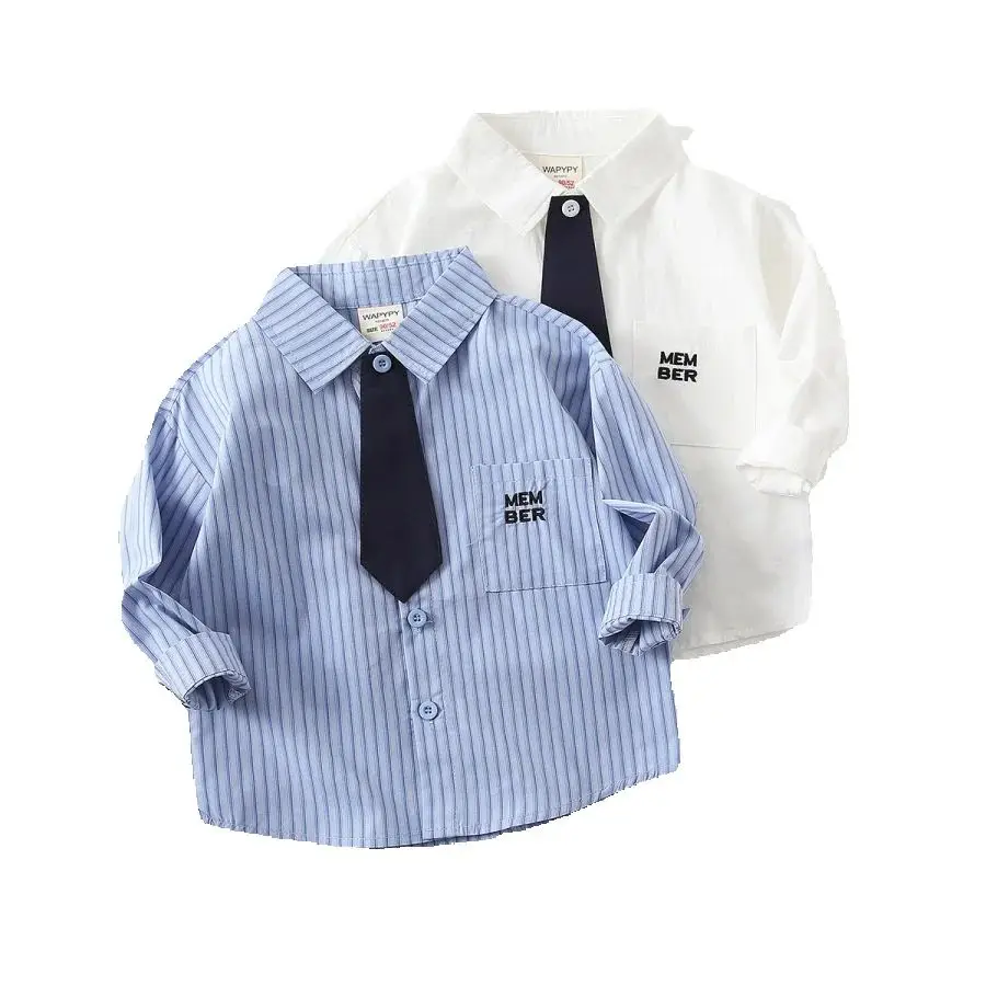New Children's Shirt Baby Boy Stripe Shirts Kids Long-Sleeved Clothing Foreign Shirt 2-6 Years old Fashion Children's Clothing