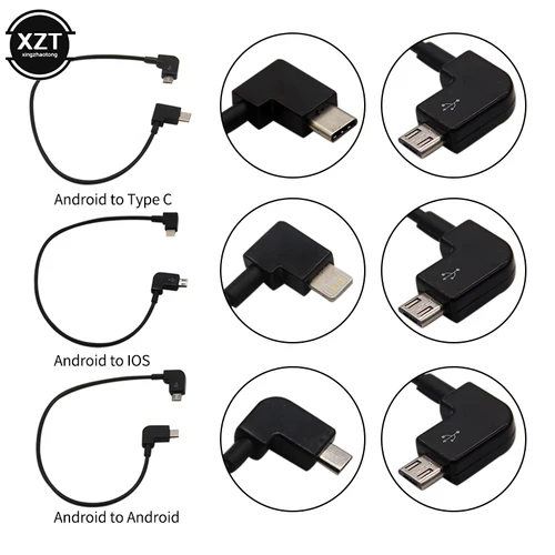 Cable de datos para DJI Spark/MAVIC Pro/MAVIC Air /Mavic 2 /Mini SE Control Micro USB a iluminación/Tipo C/Micro línea para IPhone /Pad