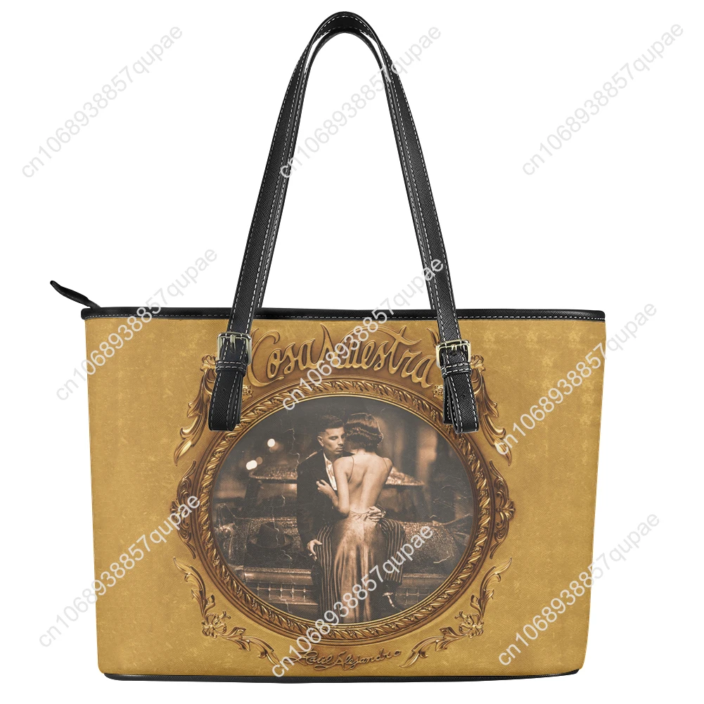 Singer Rauw Alejandro Cosa Nuestra Custom Handbag Womens Mens Tote Bag Shoulder Bag Business Leather Purse Travel Bag Gift