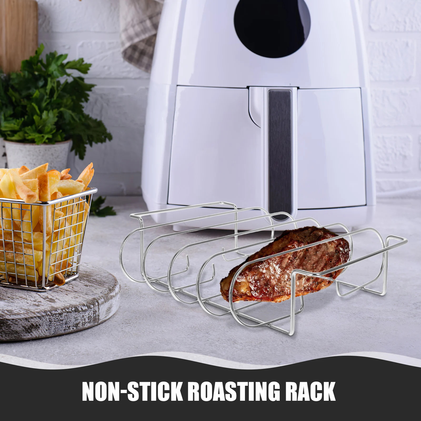 Roasting Rack for Air Fryer Bbq Chicken Drumstick Holder Vertical Grill Rack Steaks Roast Cooking Grilling Accessories Outdoor