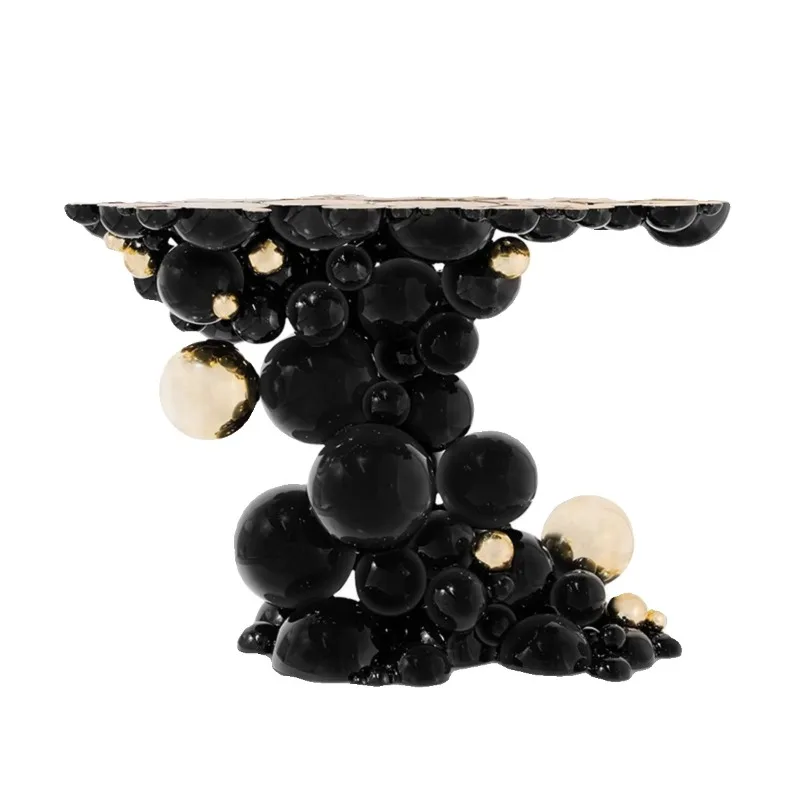 Italian light luxury Newton spherical high-grade annual ring entry creative entrance table