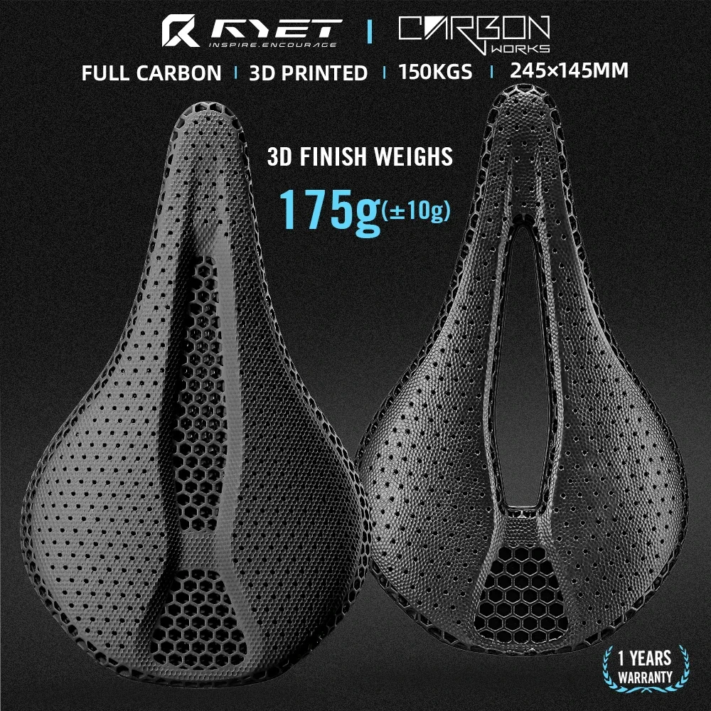 

2025 RYET 3D Printed Bike Saddle Carbon 145/155mm 7x9cm MTB Road Gravel Cycling Seat Lightweight Comfortable Cushion