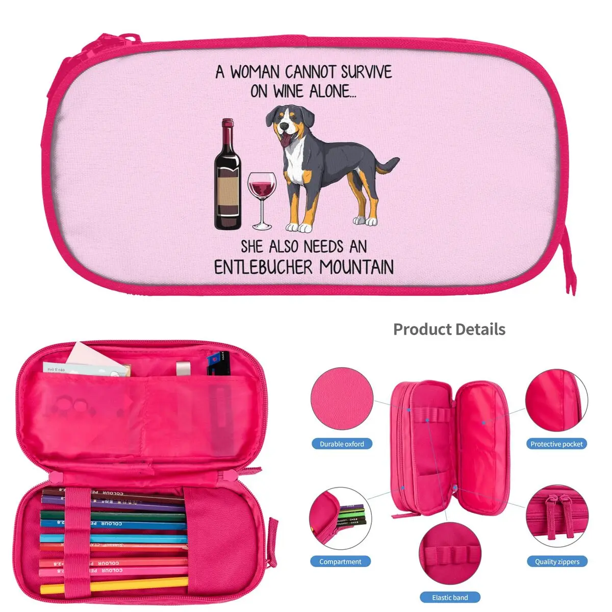 

Entlebucher Mountain Dog и винные пеналы для студентов, подарки, коробка для ручек, пенал, большая вместительная сумка для хранения карандашей