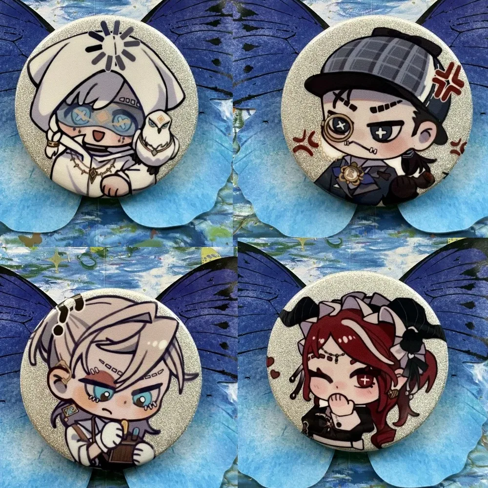 Game Identity V Badge Warden Prisoner Composer Knight Cartoon Q-Version Role Playing Badge Clothing Bag Decor Gift for Fans