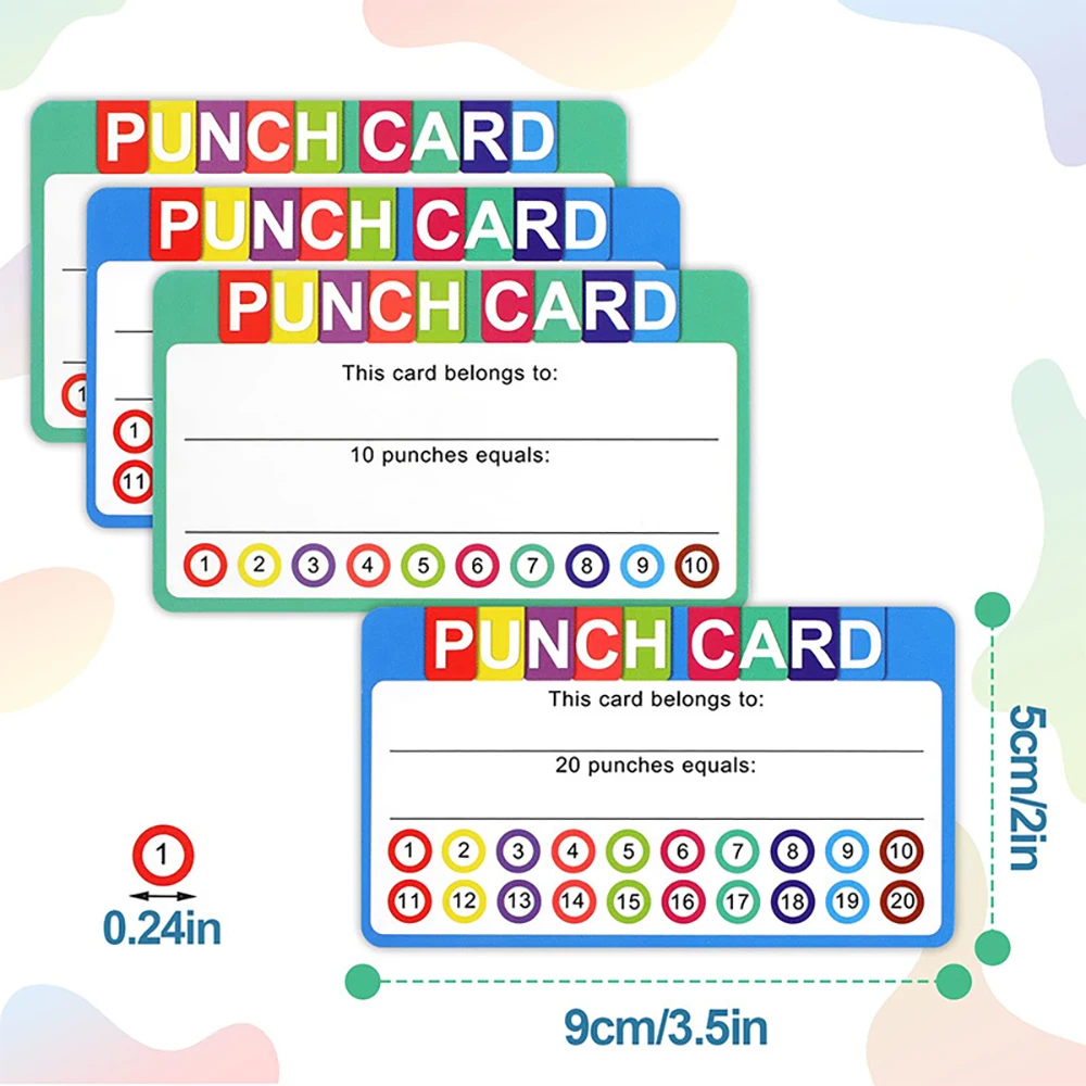 50Pcs Good Habits Develop Punch Cards Record Children\'s Behavior Reward Card Teaching Encourage Kids Classroom Motivational Card