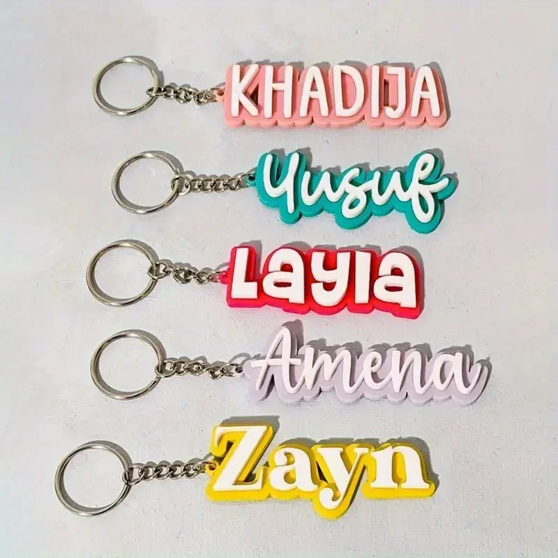 Custom Acrylic Personalized Name Keychain Ideal Gift for Family and Friends