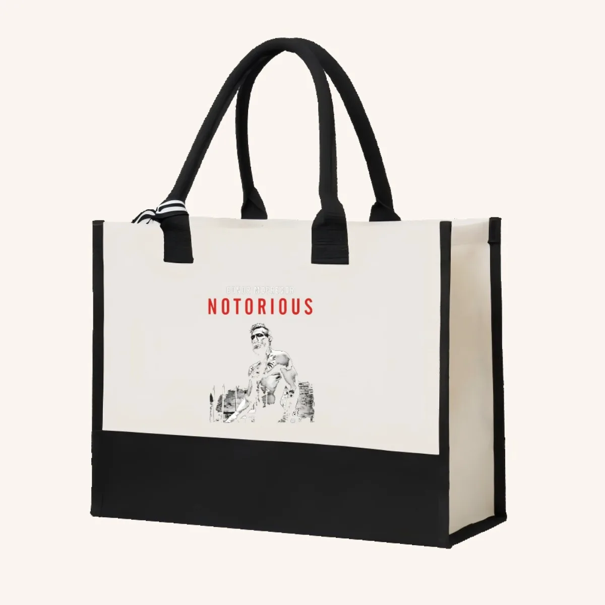 كونور مكجريجور 2026 وصل حديثًا حقيبة حمل عصرية واسعة وقابلة لإعادة الاستخدام نمط طباعة 2 نغمة شديدة التحمل كبيرة Sho