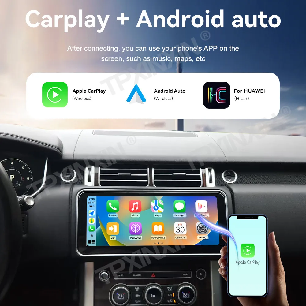 راديو سيارة بشاشة 12.3 بوصة لسيارة رينج روفر سبورت 2013-2017 أندرويد نظام تحديد المواقع والملاحة الوسائط المتعددة وحدة استقبال ستيريو الفيديو الرئيسية #1