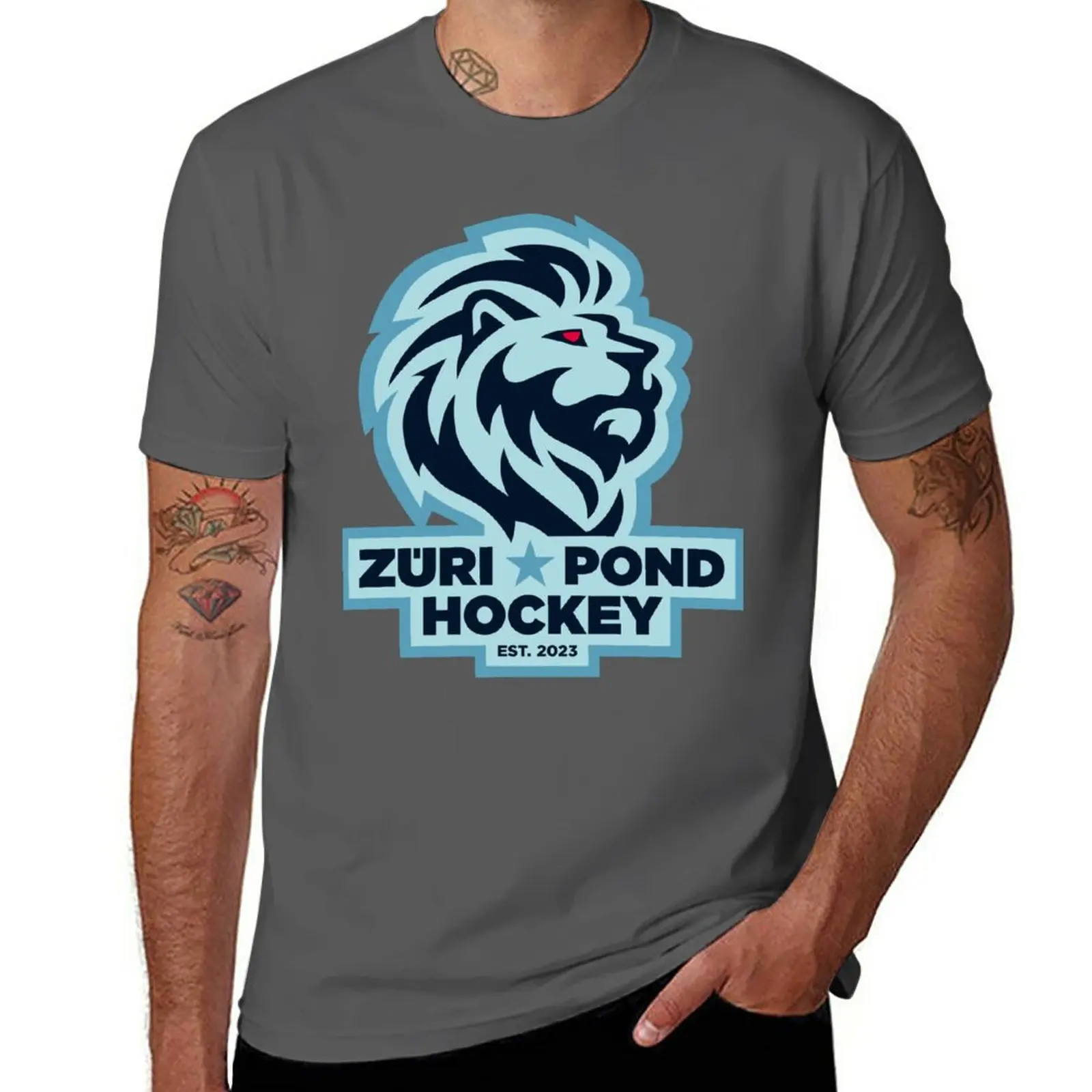 New Zurich Pond Hockey Main Logo T-Shirt Tee shirt sweat shirt mens white t shirts