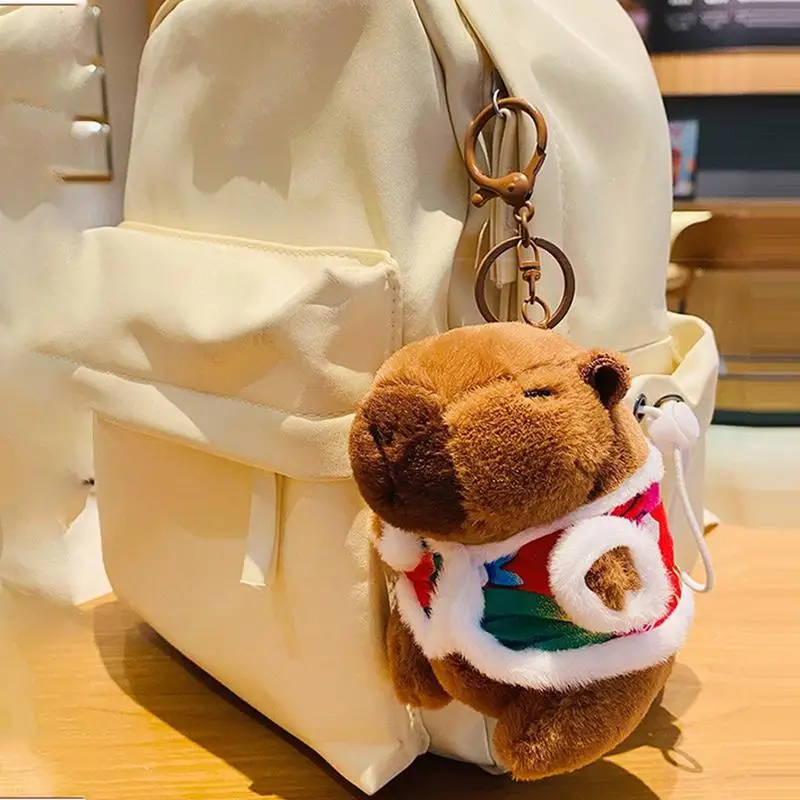 Capybara Doll Keychain Cute Capybara Plush Animal Key Chain Animal Lovers Novelty Keyring Charm Adorable Animal Keychain