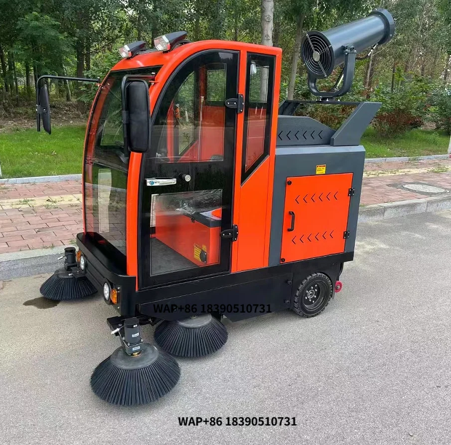 Fully Enclosed Ride-On Sweeper Industrial  Cleaning Equipment High-Efficiency Vacuum Water Spray Integrated Sweeping Machine
