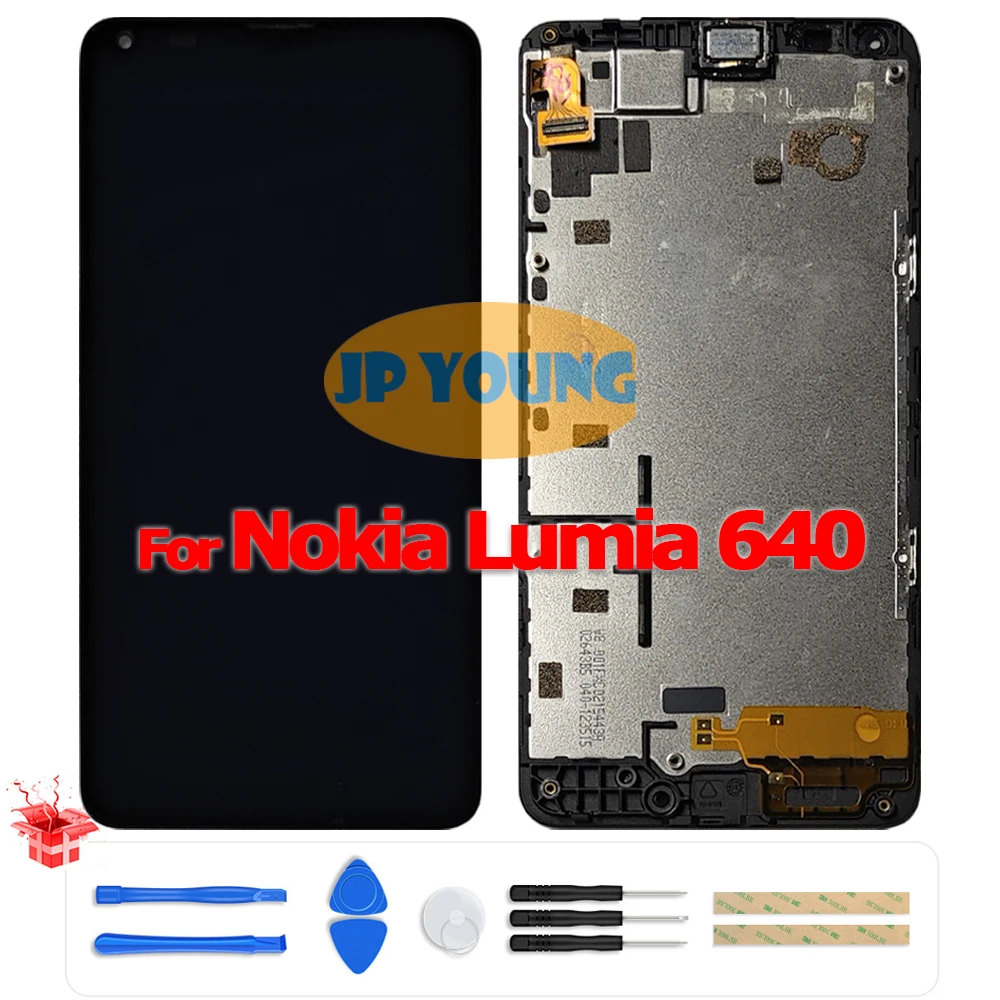 Tela LCD Touch Screen de 5.0 polegadas com Digitalizador e Aro para Nokia Lumia 640 RM-1072/RM-1073 - Peça de Reposição