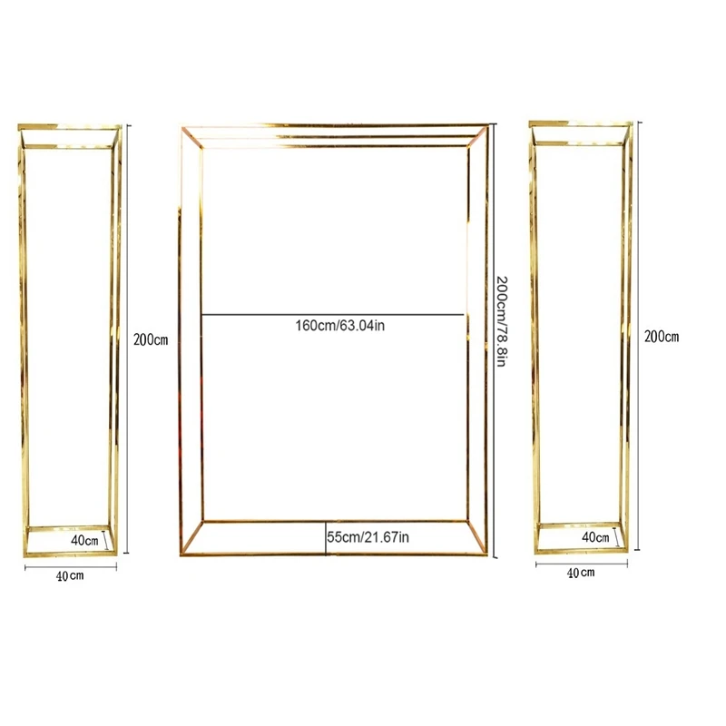 

3 шт. Роскошная свадебная АРКА квадратная позолоченная колонна плинтус шар полка день рождения сцена уличная рамка Декорация