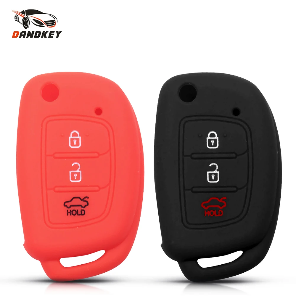 Dandkey Flip Silicone Car Cover Key Case For Hyundai Ix35 IX45 IX25 I10 I20 I30 HB20 Sonata Verna Solaris Santa  Mistra