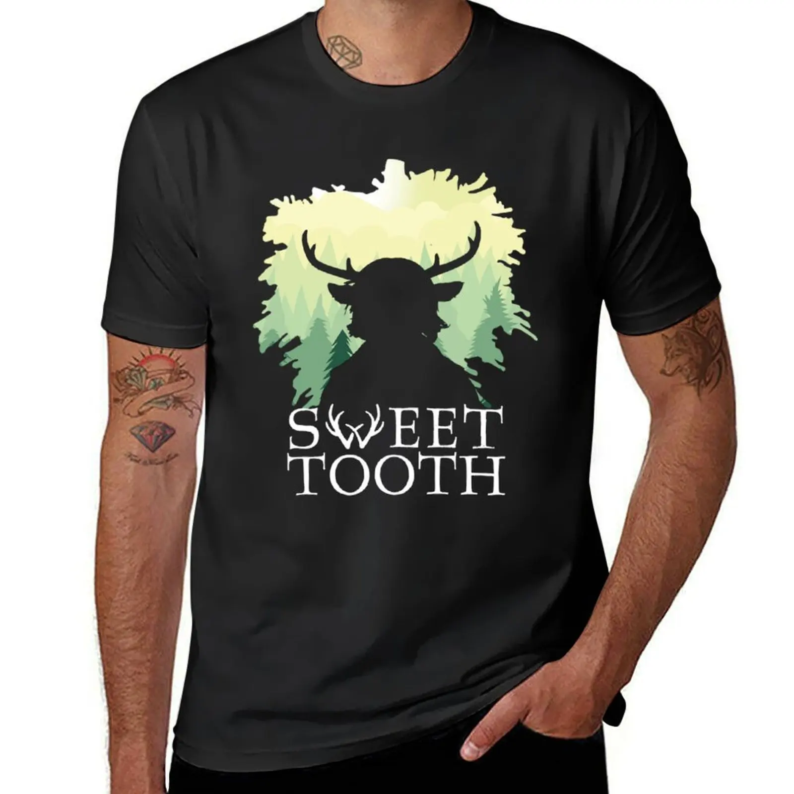 Sweet Tooth Silhouette-Camiseta de diente dulce para hombre, blusa de sudor, camiseta de gran tamaño