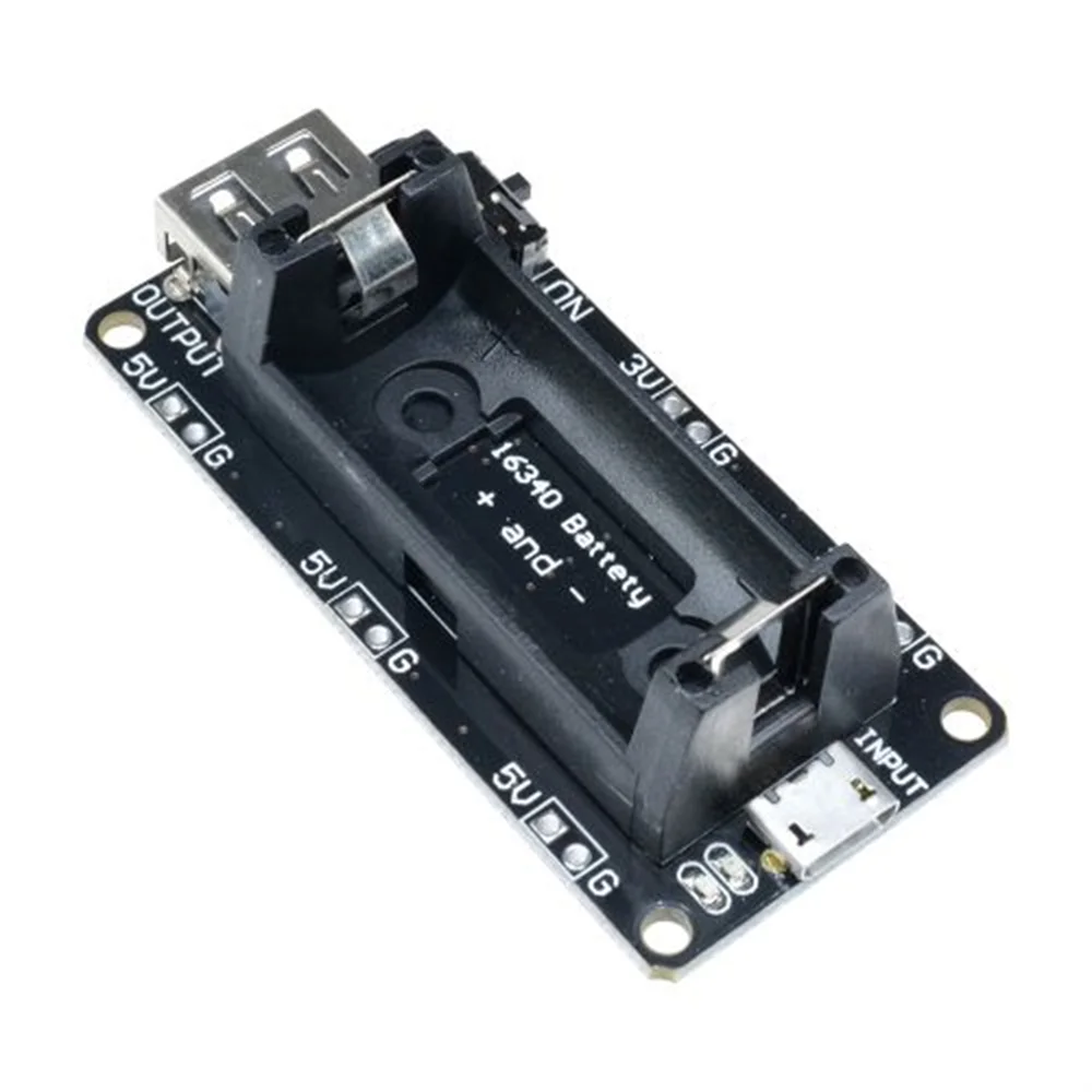 16340 Micro USB Power Bank Battery Charger Module Dual Output 3.3V 5V Rechargeable Battery Holder Lithium Battery Charging Board