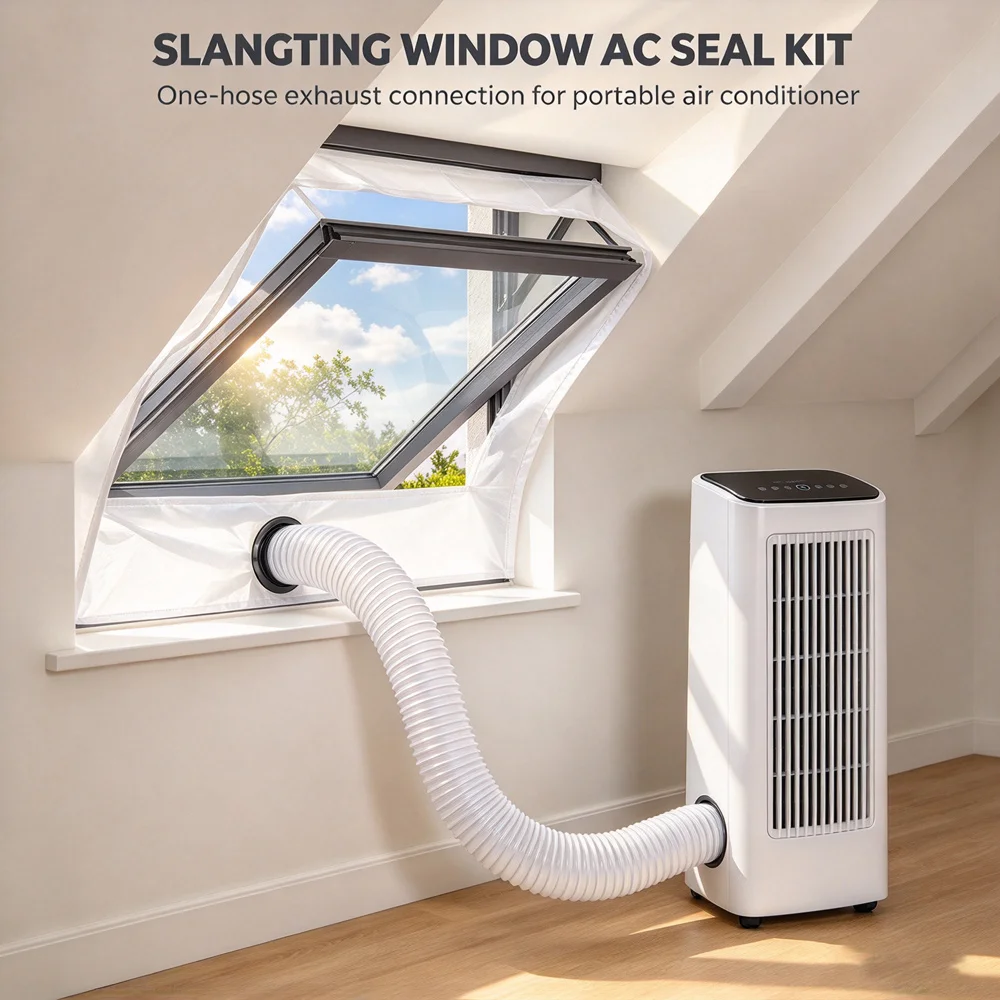 Portable AC Window Sealing Cloth Durable Window Seal Fabric For Mobile Air Conditioner Stop Hot Wind In And Cold Air Leaking