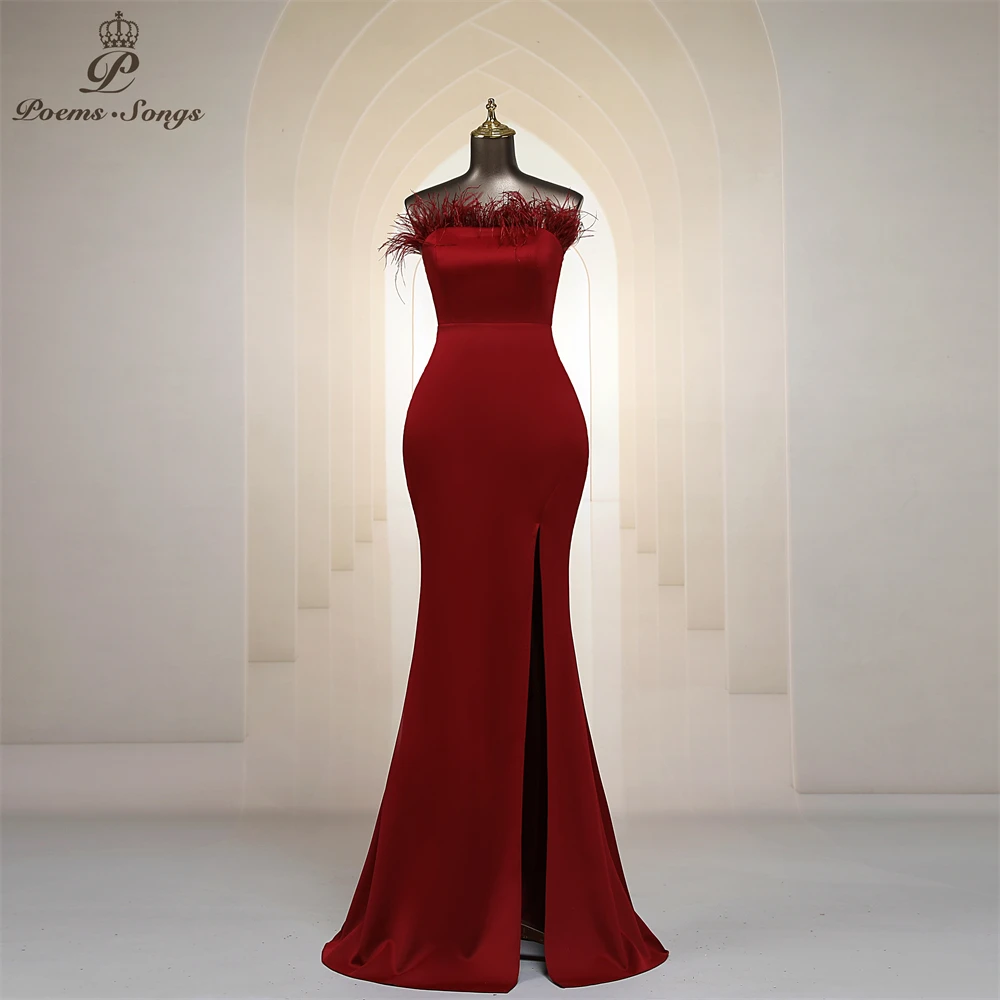 

Elegant feather style Evening dress vestidos formales vestidos de fiesta robe de soiree de mariage robe longue prom dress