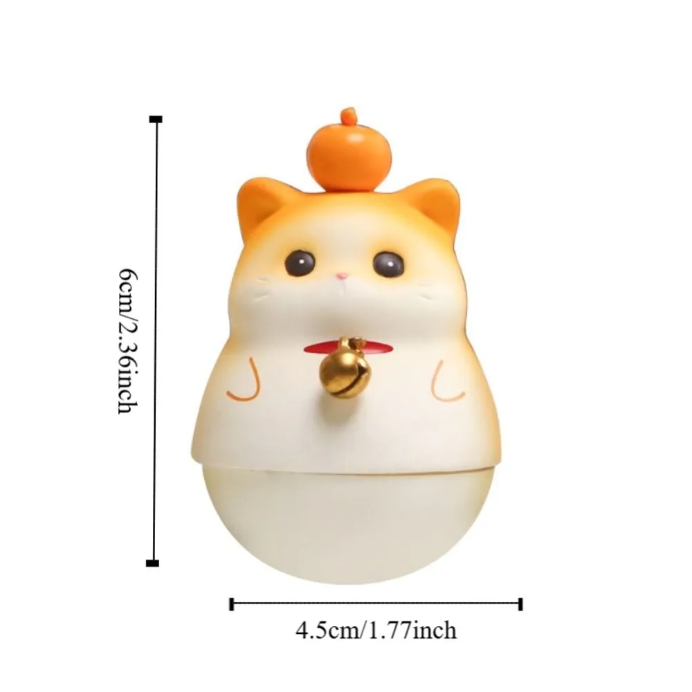 รูปปั้นขนาดเล็ก Shake ของเล่นแมวแกว่งตุ๊กตาการ์ตูน Chubby Cat เครื่องประดับเรซิ่น Kawaii แมวน่ารักตกแต่งรถเดสก์ท็อปตกแต่ง