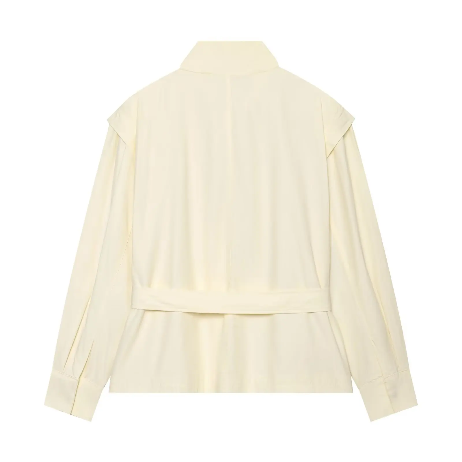 KONDALA Damen Schicke Minimalistische Gürteljacke Elegante Pendlerjacke mit Stehkragen 2026 Frühling Herbst Trendige High-Street Freizeitjacke – Detail 7