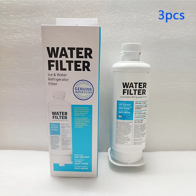 

Самый продаваемый очиститель воды с угольным фильтром для холодильника, замена DA97-17376B, HAF-QIN/EXP, фильтр для воды для холодильника, 3 шт.