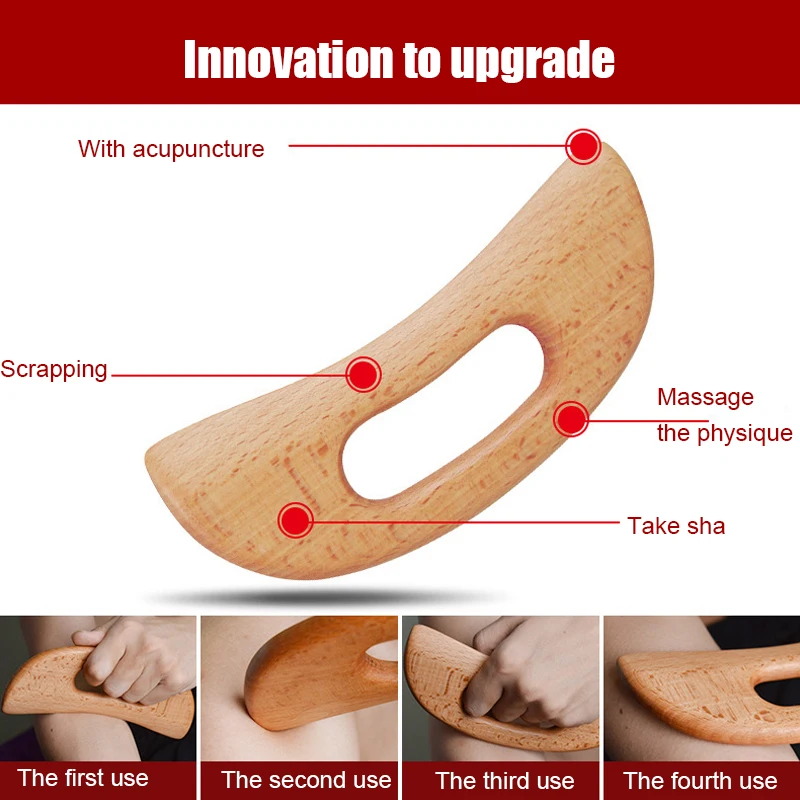 Wooden Gua Sha Tool Manual Massage Scraper for Anti Cellulite Slimming Guasha Massage Board Body Gua Sha Paddle Therapy Tool