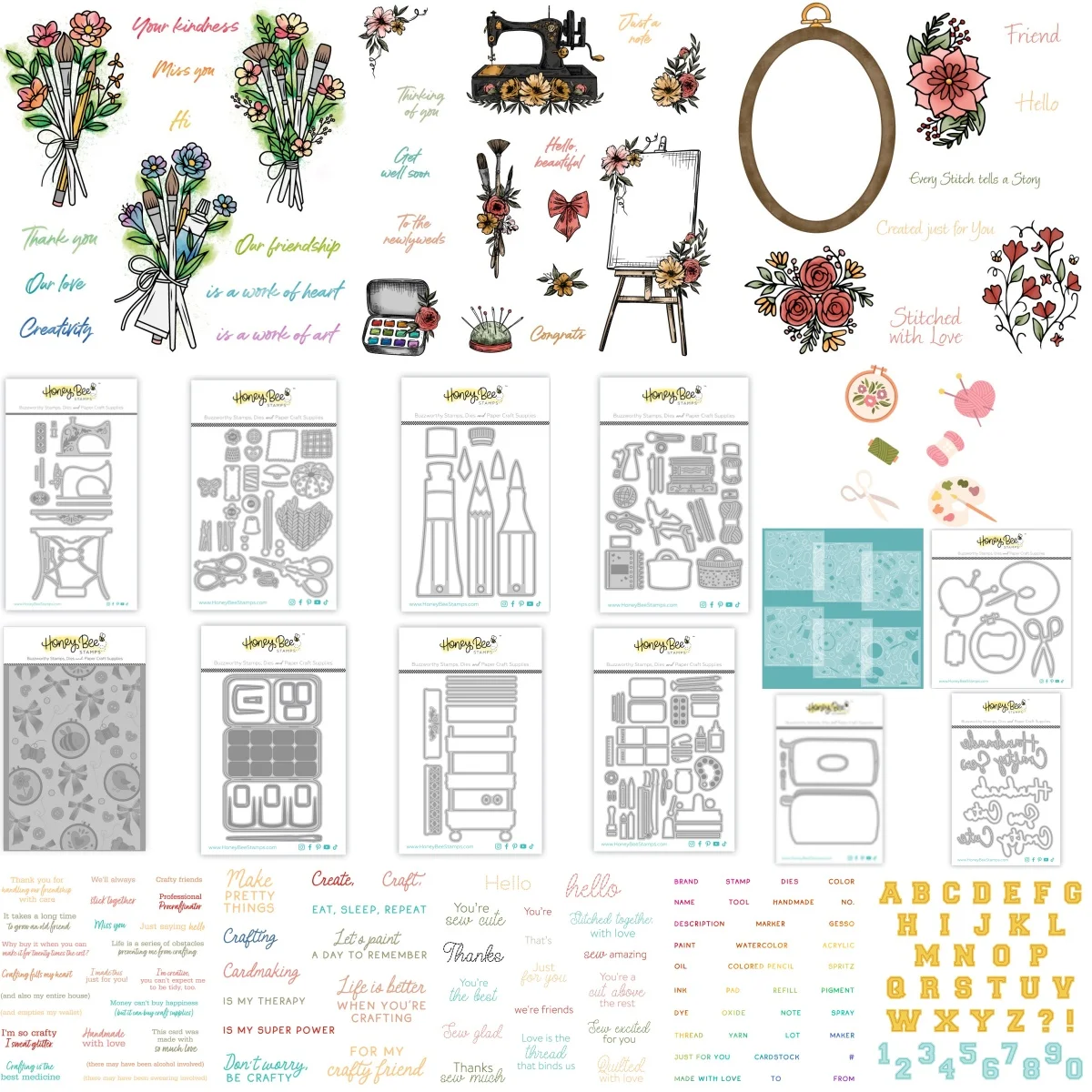 New Floral Cart Table Bag Tin Sewing Tools Supplies Clear Stamps Metal Cutting Dies Hot Foil for DIY Making Card Scrapbook Craft