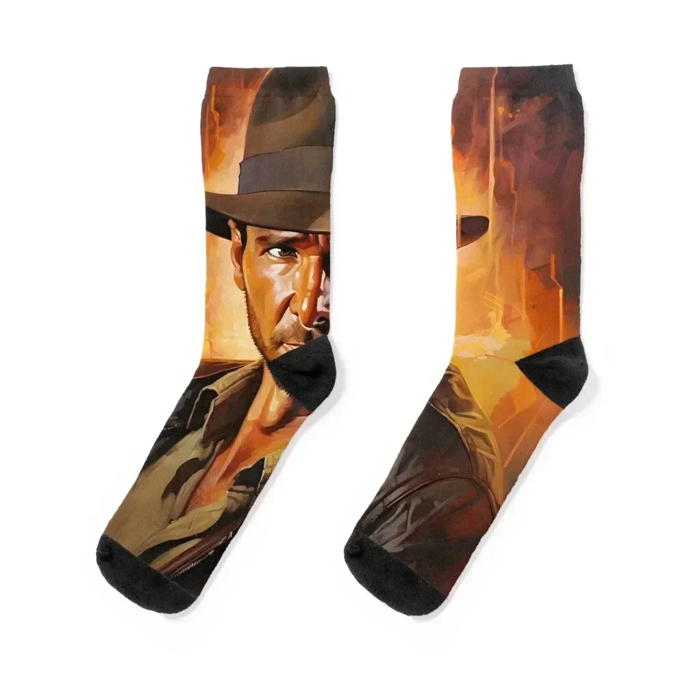 

Indiana Jones Artwork Socks Lots Non-slip cool heated Socks For Men Women's tennis cute golf Men Socks Luxury Brand Women's