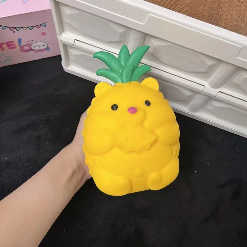 Generic Tpr Soft Squishy Squeeze Toy Pineapple Shaped Stress Relief Fidget Simulation Fruit Aesthetic Desktop Ornament For Adult