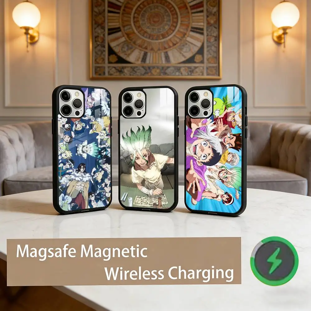 

Чехол для телефона Dr Stone A-Anime для iPhone 17, 16, 15, 14, 13, 12, 11 Plus, Pro Max, магнитный, для беспроводной зарядки Magsafe
