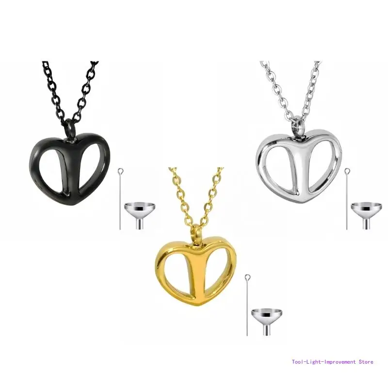 C63E Heart Ashes Necklace Cremation Pendants Love Message Projection Necklace Ashes Keepsakes Jewelry remembrances Necklace