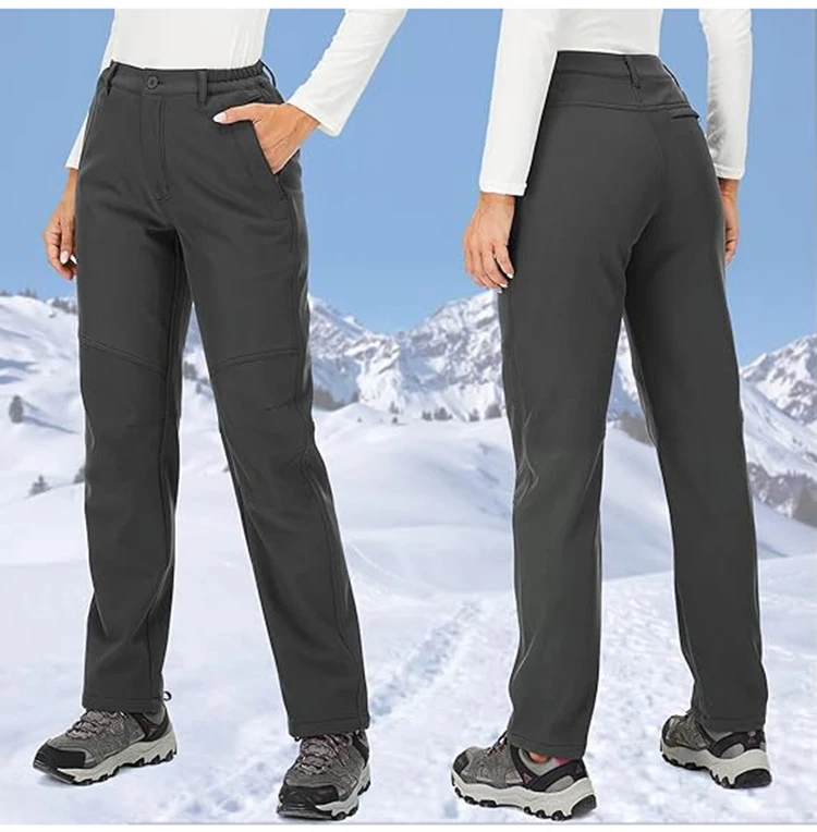 TRVLWEGO Winter-Damen-Camping-Wanderhose, Reise-Softshell, warm, wasserdicht, Fleece, winddicht, Outdoor-Trekking-Hose – Detail 15